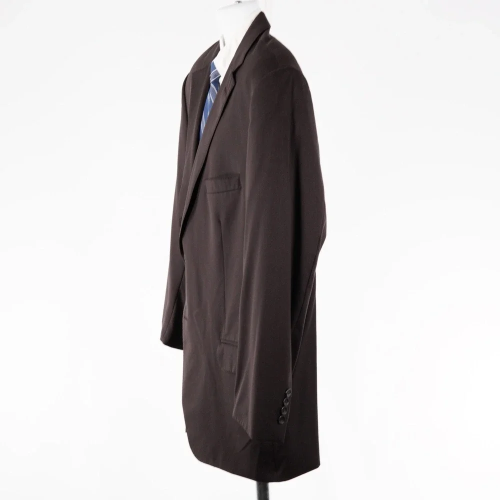 Pronto Uomo Platinum Super 120's Wool Chocolate Brown Suit Jacket 44R Tagged 46R